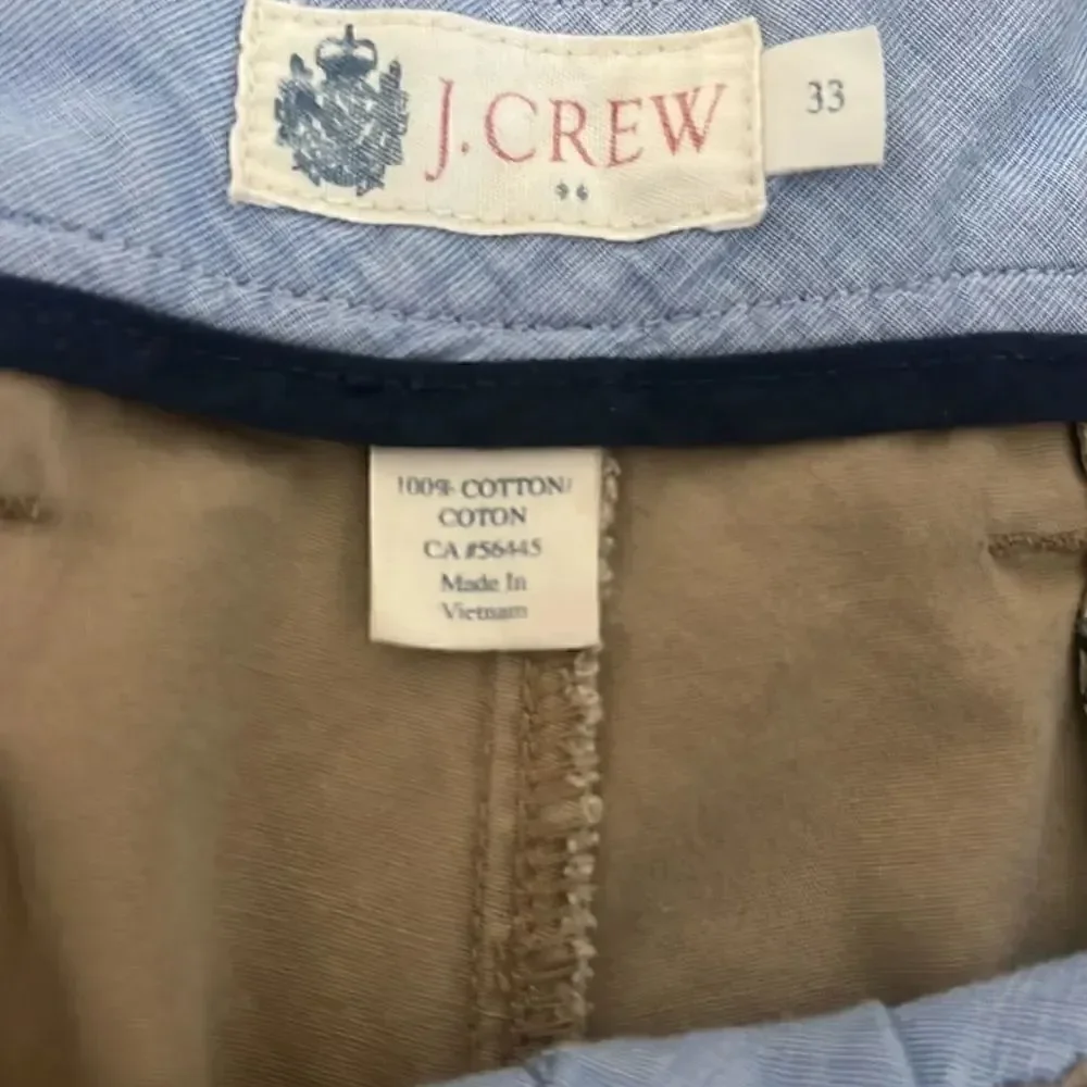 J. Crew Men’s 33 khaki tan flat front preppy shorts